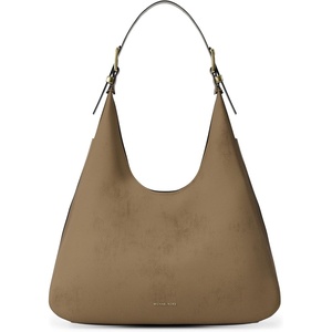 Michael Kors Nolita Large Hobo Shoulder Bag(Gold-tone Hardware/Nubuck Leather/Husk)