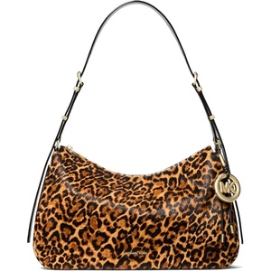 Michael Kors Nolita Medium Top Zip Convertible Shoulder Bag(Gold-tone Hardware/Cheetah Haircalf/Marigold)