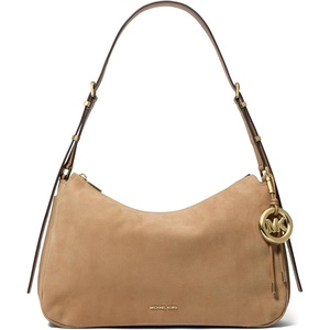 Michael Kors Nolita Medium Top Zip Convertible Shoulder Bag(Gold-tone Hardware/Nubuck Leather/Husk)