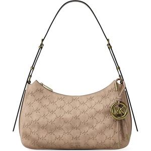 Michael Kors Nolita Medium Top Zip Convertible Shoulder Bag(Gold-tone Hardware/Nubuck Pebble Leather/Khaki)