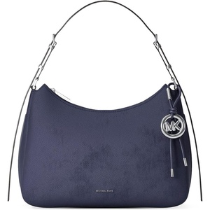 Michael Kors Nolita Medium Top Zip Convertible Shoulder Bag(Silver-tone Hardware/Nubuck Leather/Dress Blues)