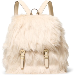 Michael Kors Quinn Medium Flap Backpack, Gold-Tone Hardware/Shearling/Natural(Gold-tone Hardware/Shearling/Natural)