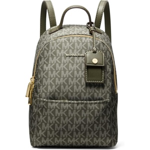 Michael Kors Sable Extra Small Covertible Messenger Backpack(Gold-tone Hardware/Tonal Mk Signature Nylon/Ivy)