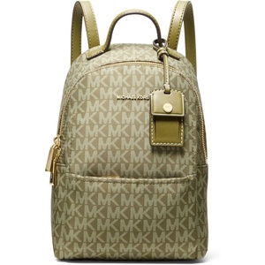 Michael Kors Sable Extra Small Covertible Messenger Backpack(Gold-tone Hardware/Tonal Mk Signature Nylon/Pistachio)