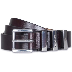 Michael Kors Womens 1 Inch Leather Belt with 3 Keepers, Stylish Fashion Accessory for Everyday Wear(Chocolate)