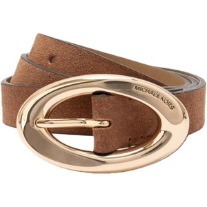 Michael Kors Women’s 1 Inch Non-reversible Suede Belt, Stylish Accessory for Everyday, Adjustable Fit(Luggage)