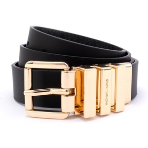 Michael Kors Womens 1 Inch Reversible Belt, Stylish Fashion Accessory for Everyday Wear(Black/Gold)