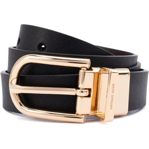 Michael Kors Womens 1 Inch Reversible to Saffiano Leather Belt(Black/Navy)