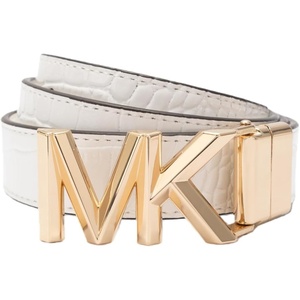 Michael Kors Women’s 1.1 Inch Reversible Belt, Stylish Accessory for Everyday Wear, Adjustable Fit(Optic White)