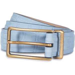 Michael Kors Women’s 1.2 Inch Leather Belt, Stylish Accessory for Everyday Wear, Adjustable Fit(Chambray)