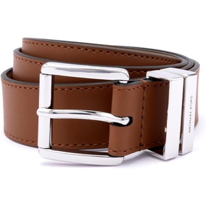 Michael Kors Womens 1.25 Inch Leather Belt, Stylish Fashion Accessory for Everyday Wear(Luggage)