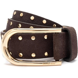 Michael Kors Women’s 1.25 Inch Studded Belt, Stylish & Versatile Accessory for Everyday Wear(Chocolate)