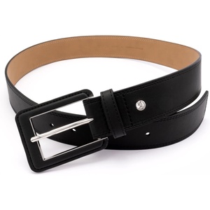 Michael Kors Womens 1.5 Inch Leather Belt, Stylish Fashion Accessory for Everyday Wear(Black/Silver)