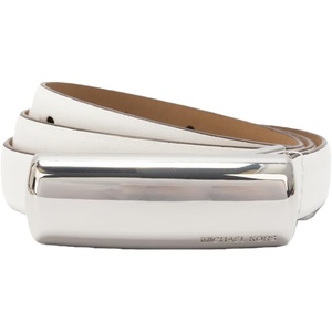 Michael Kors Women’s .7 Inch Bubble Plaque Belt, Stylish Accessory for Everyday Wear, Adjustable Fit(Optic White)