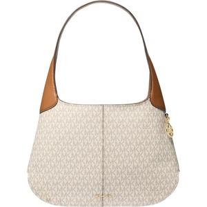 Michael Kors Women’s Alice Large Top Zip Shoulder Bag(Vanilla/Acorn)