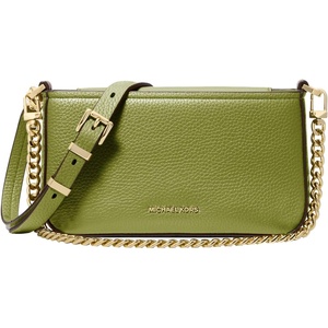 Michael Kors Women’s Bryant Small Convertible Crossbody Bag(Gold-tone Hardware/Pebble Embossed Leather/Meadow Green)
