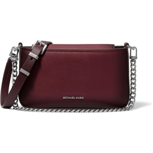 Michael Kors Women’s Bryant Small Convertible Crossbody Bag(Nickel-tone Hardware/Burnished Leather Edges/Oxblood)