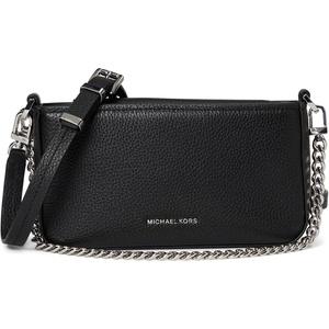 Michael Kors Women’s Bryant Small Convertible Crossbody Bag(Silver-tone Hardware/Black)