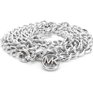 Michael Kors Womens Charm Chain Belt, Stylish & Versatile Fashion Accessory for Everyday Wear(Pol Silver)