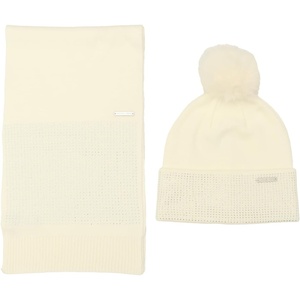 Michael Kors Women’s Fine Crystal Box Set – Hat & Scarf(Cream)
