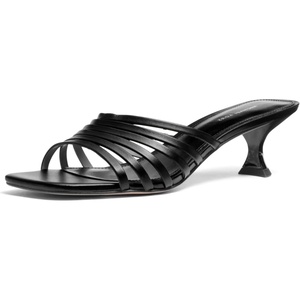 Michael Kors Women’s Haisley Kitten Heel Sandal(Black)
