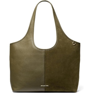 Michael Kors Women’s Henly Large Shopper Tote(Gold-tone Hardware/Suede Leather/Loden)