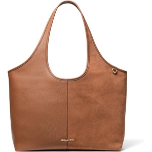 Michael Kors Women’s Henly Large Shopper Tote(Gold-tone Hardware/Suede Leather/Luggage)