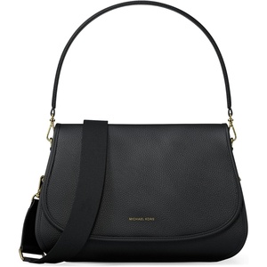 Michael Kors Women’s Holmes Medium Convertible Messenger(Gold-tone Hardware/Leather/Black)