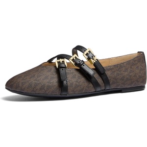Michael Kors Women’s Indy Flex Ballet Flat(Black/Brown)