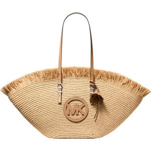 Michael Kors Women’s Isa Large Fan Tote(Natural/Peanut)