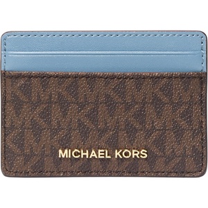 Michael Kors Women’s Jet Set Card Holder, Gold-Tone Hardware/Luggage(Gold-Tone Hardware/MK Signature/Chambray)