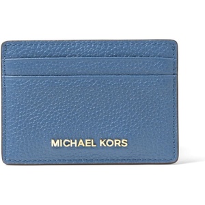 Michael Kors Women’s Jet Set Card Holder, Gold-Tone Hardware/Luggage(Gold-tone Hardware/Pebble Leather/French Blue)