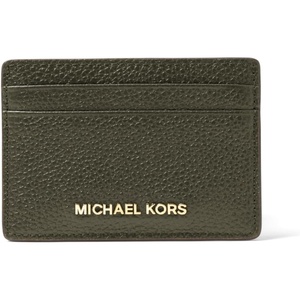 Michael Kors Women’s Jet Set Card Holder, Gold-Tone Hardware/Luggage(Gold-tone Hardware/Pebble Leather/Ivy)