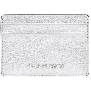 Michael Kors Women’s Jet Set Card Holder, Gold-Tone Hardware/Luggage(Silver-tone Hardware/Metallic Pebber Leather/Silver)