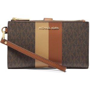 Michael Kors Women’s Jet Set Double Zip Wristlet(Brown/Luggage)