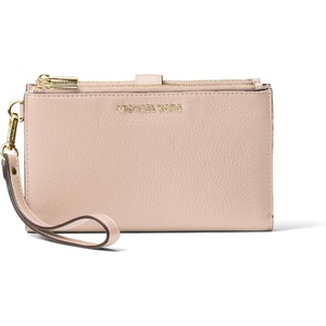 Michael Kors Women’s Jet Set Double Zip Wristlet(Gold-tone Hardware/Soft Pink)