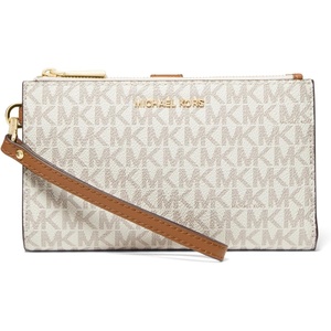 Michael Kors Women’s Jet Set Double Zip Wristlet(Gold-tone Hardware/Vanilla)