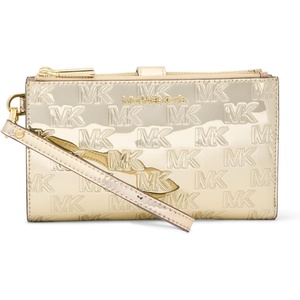 Michael Kors Women’s Jet Set Double Zip Wristlet(Pale Gold)