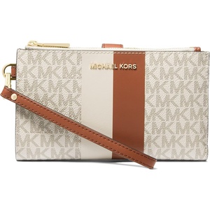 Michael Kors Women’s Jet Set Double Zip Wristlet(Vanilla/Luggage)