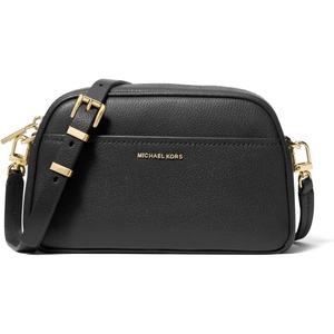 Michael Kors Women’s Jet Set Small Camera Crossbody(Gold-tone Hardware/Embossed Goat Leather/Black)