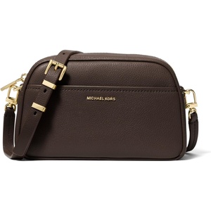 Michael Kors Women’s Jet Set Small Camera Crossbody(Gold-tone Hardware/Embossed Goat Leather/Chocolate)