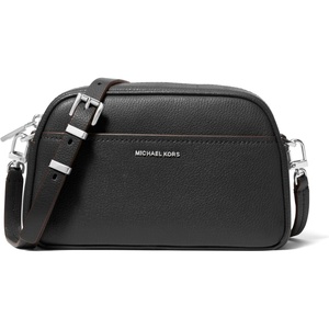 Michael Kors Women’s Jet Set Small Camera Crossbody(Silver-tone Hardware/Embossed Goat Leather/Black)
