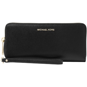 Michael Kors Women’s Jet Set Travel Continental, Gold-Tone Hardware/MK Signature Semi Lux Black, Chambray(Gold-tone Hardware/Black)