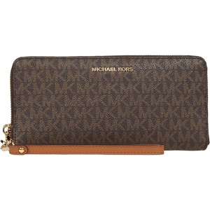 Michael Kors Women’s Jet Set Travel Continental, Gold-Tone Hardware/MK Signature Semi Lux Black, Chambray(Gold-tone Hardware/Brown)