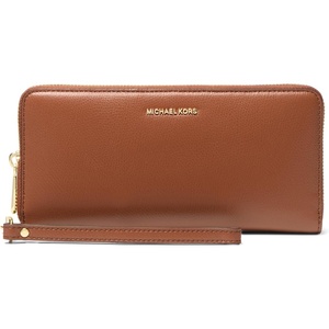 Michael Kors Women’s Jet Set Travel Continental, Gold-Tone Hardware/MK Signature Semi Lux Black, Chambray(Gold-tone Hardware/Sahara Leather/Luggage)