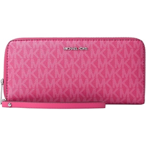 Michael Kors Women’s Jet Set Travel Continental, Gold-Tone Hardware/MK Signature Semi Lux Black, Chambray(Silver-Tone Hardware/MK Signature/Raspberry)