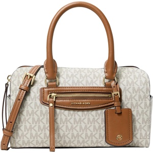 Michael Kors Women’s Jet Set Travel Extra Small Duffle Crossbody(Mk Signature/Vanilla/Acorn)