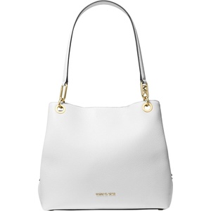 Michael Kors Women’s Kensington Shoulder Tote(Gold-tone Hardware/Leather/Optic White)