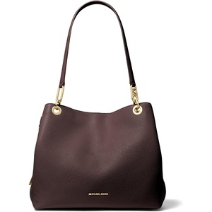 Michael Kors Women’s Kensington Shoulder Tote(Gold-tone Hardware/Pebble Leather/Chocolate)