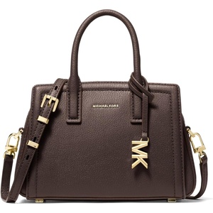 Michael Kors Women’s Laila Extra Small Crossbody Bag(Gold-tone Hardware/Embossed Goat Leather/Chocolate)